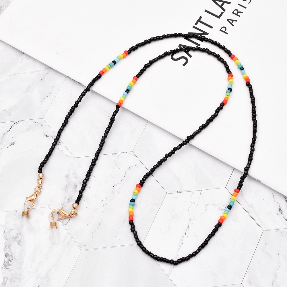 Dây Đeo Mắt Kính Xỏ Hạt Millet Màu Sắc Cầu Vồng Chống Mất