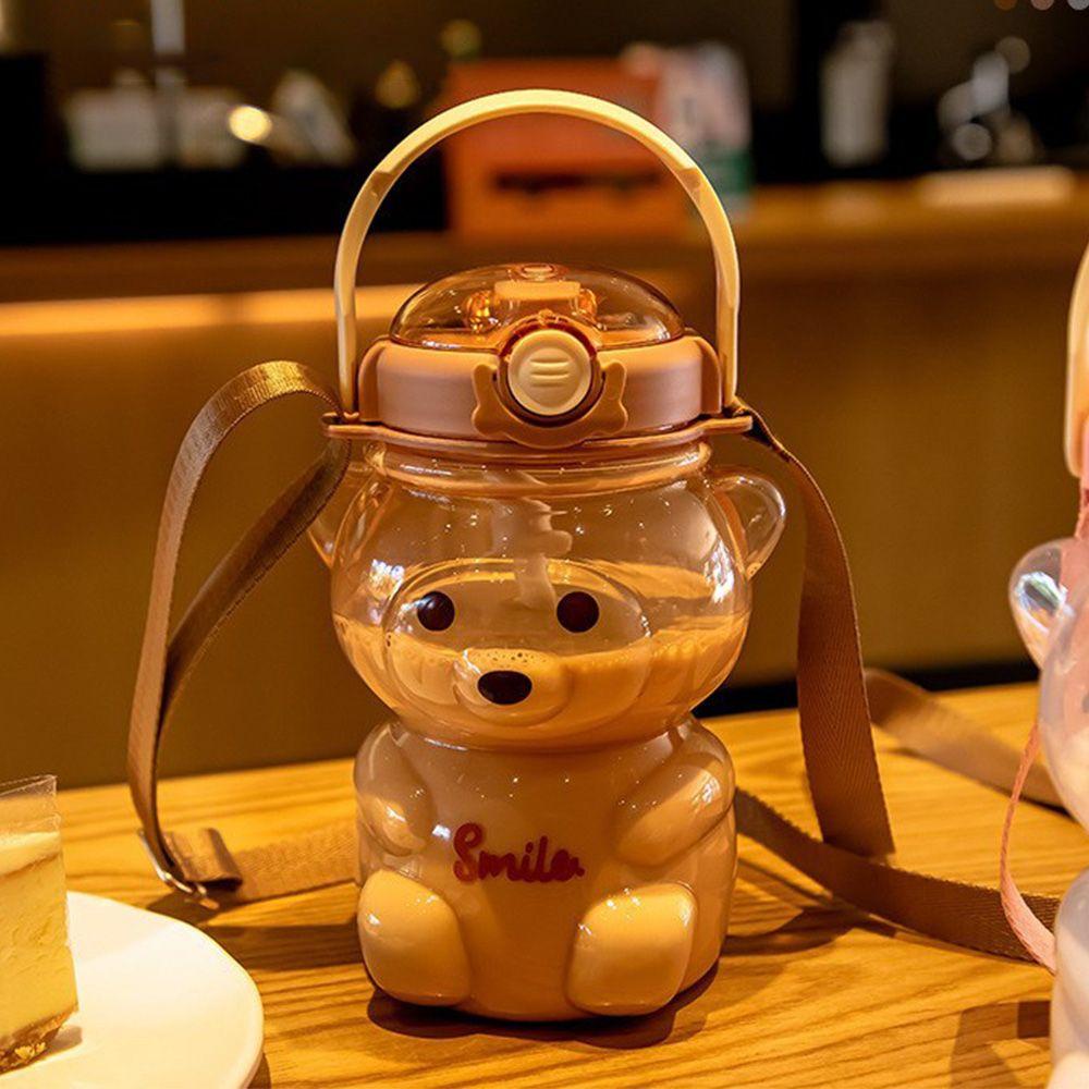 Bình Nước Nhựa Trong Suốt Kèm Ống Hút Tiện Lợi