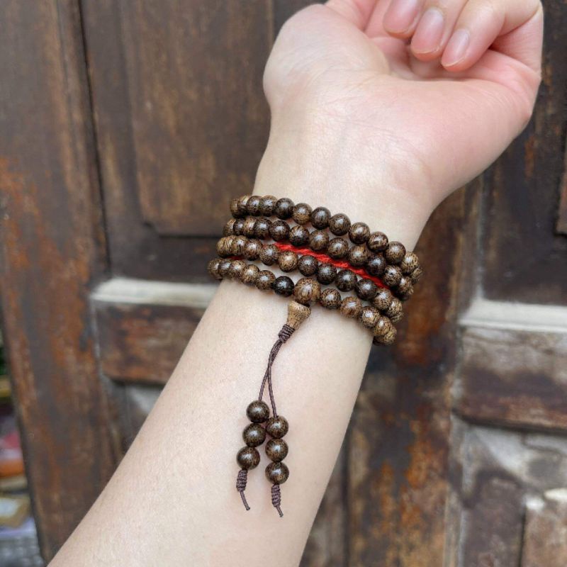 Chuỗi vòng tay Trầm hương tóc vườn 108 hạt - Cuốn 3-4 vòng tay