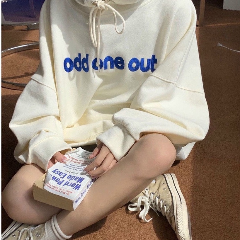 Áo Khoác Hoodie Nỉ ODD ONE OUT Nữ Form Rộng Có Mũ Ulzzang