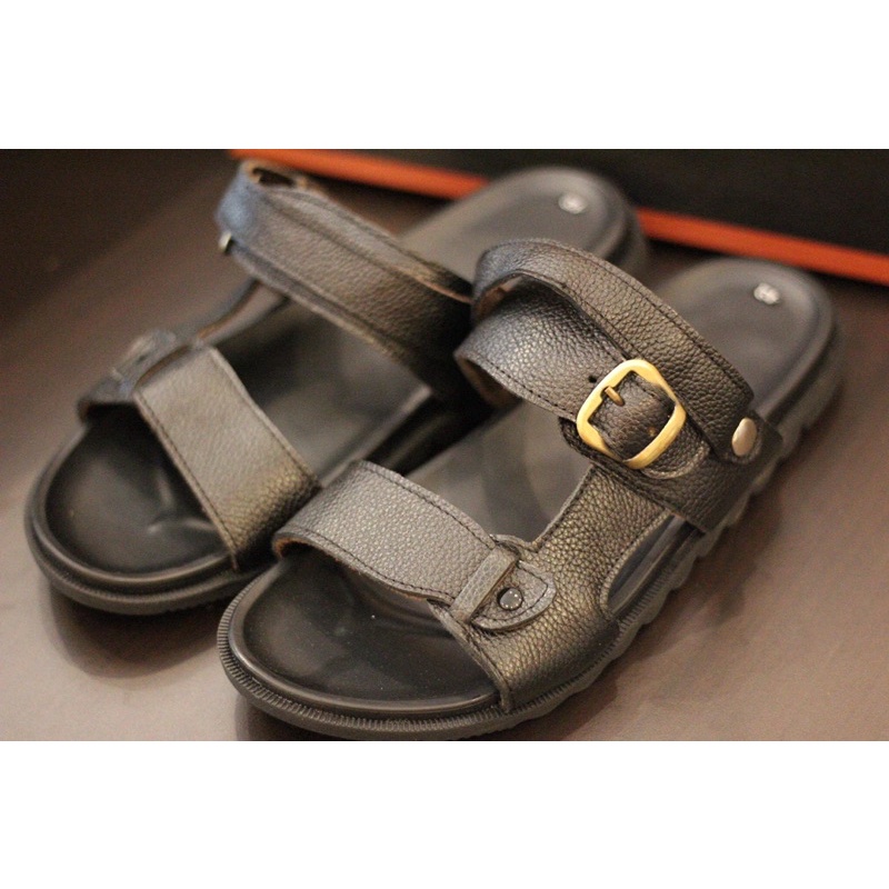 [Sandal] Sandal Bít Mũi Không Quai Đế Chống Trơn Trượt Đen Và Nâu