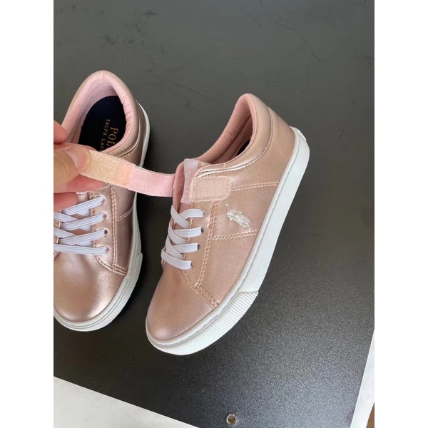 Giày thể thao bé gái PL  Giày Sneaker bé da Pu bóng đế cao su xuất dư 0922