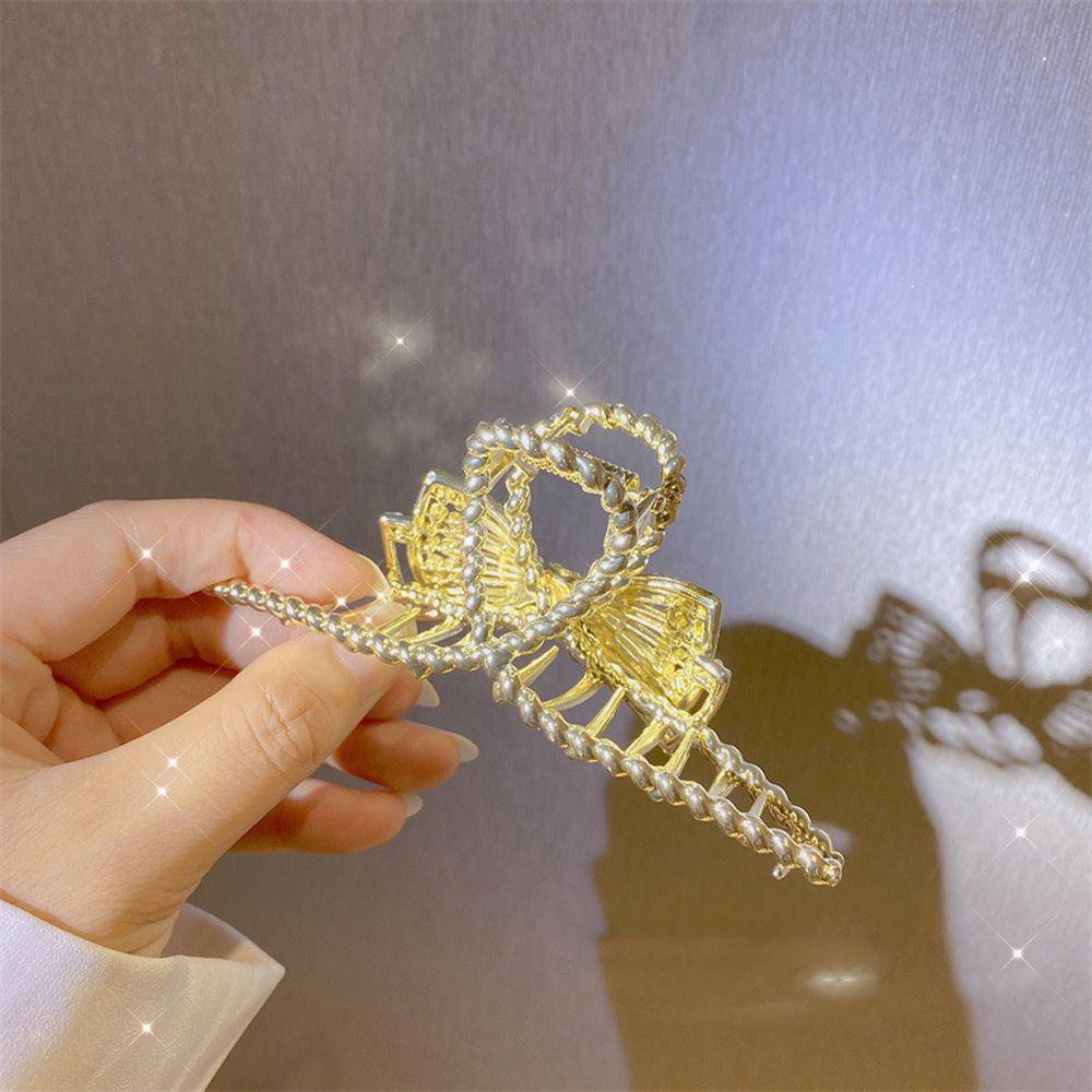 Kẹp Tóc Hình Cá Mập Bằng Kim Loại Đính Nơ WMES15H|Kẹp Tóc