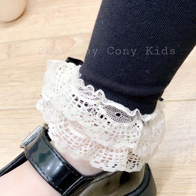 Quần tất len có nơ ren không bàn cho bé từ 10-35kg