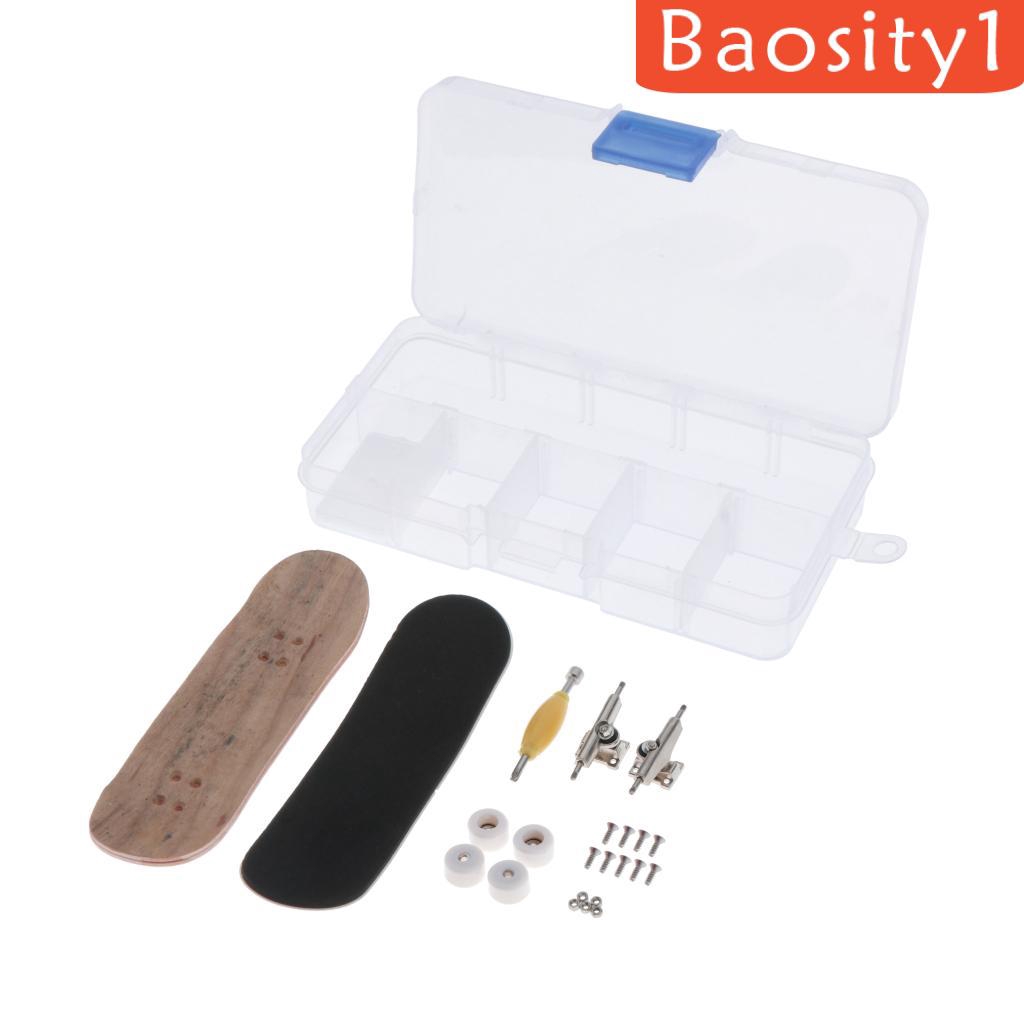 Bộ ván trượt ngón tay mini bằng gỗ kèm phụ kiện và hộp đựng tiện dụng