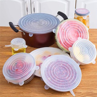 6 màng bọc thực phẩm silicon bền, đẹp, đậy thức ăn, bảo quản đồ ăn tiện ích, thông minh [NẮP ĐẬY SILICON]