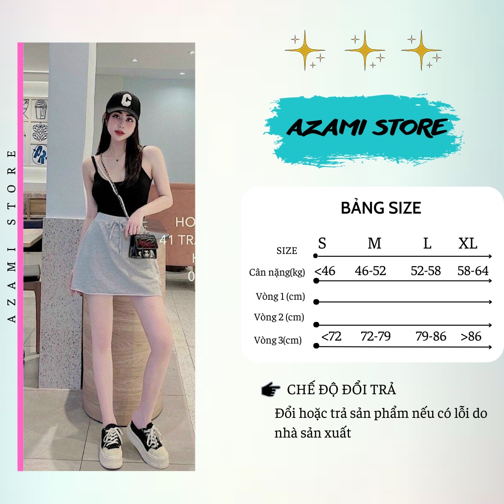 Chân Váy Chữ A Chất Liệu Thun Da Cá Co Giãn Nhẹ Kèm Thun Mềm Mại Dễ Mặc Azami Store AZ52