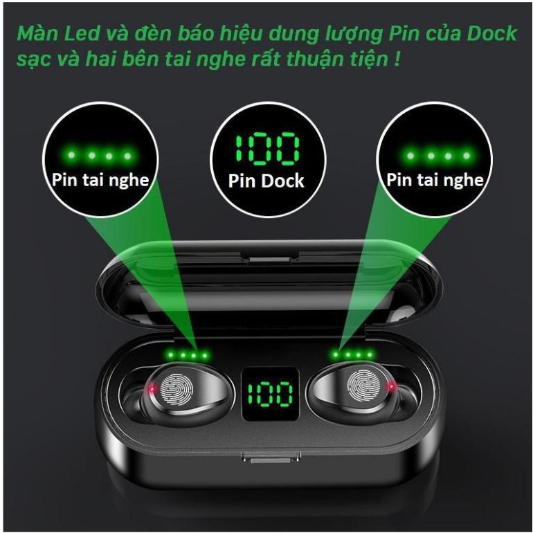 Tai nghe Bluetooth AMOI F9 💖 Bản Quốc Tế 2020 💖 Pin Sạc 2000mah | BigBuy360 - bigbuy360.vn