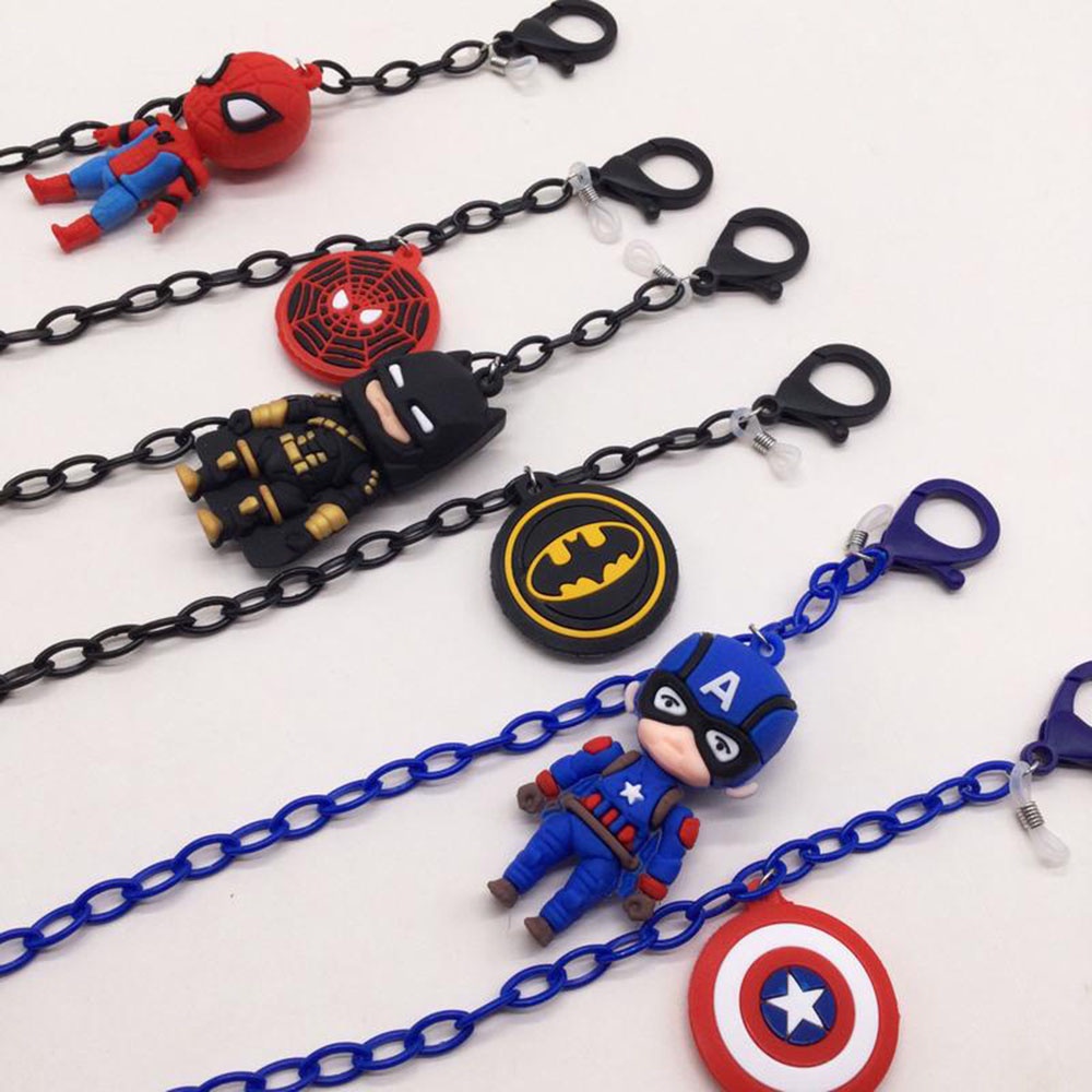Dây Xích Gắn Mặt Nạ Nhân Vật Siêu Anh Hùng Marvel Người Nhện Captain America