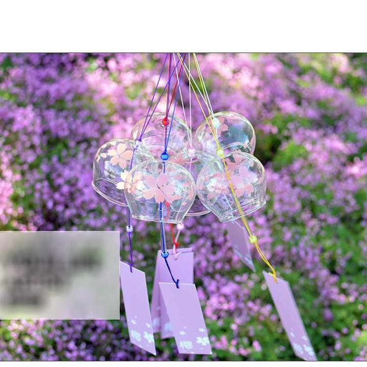 Chuông gió Furin thủy tinh phong cách Nhật Bản dùng trong trang trí nhà cửa