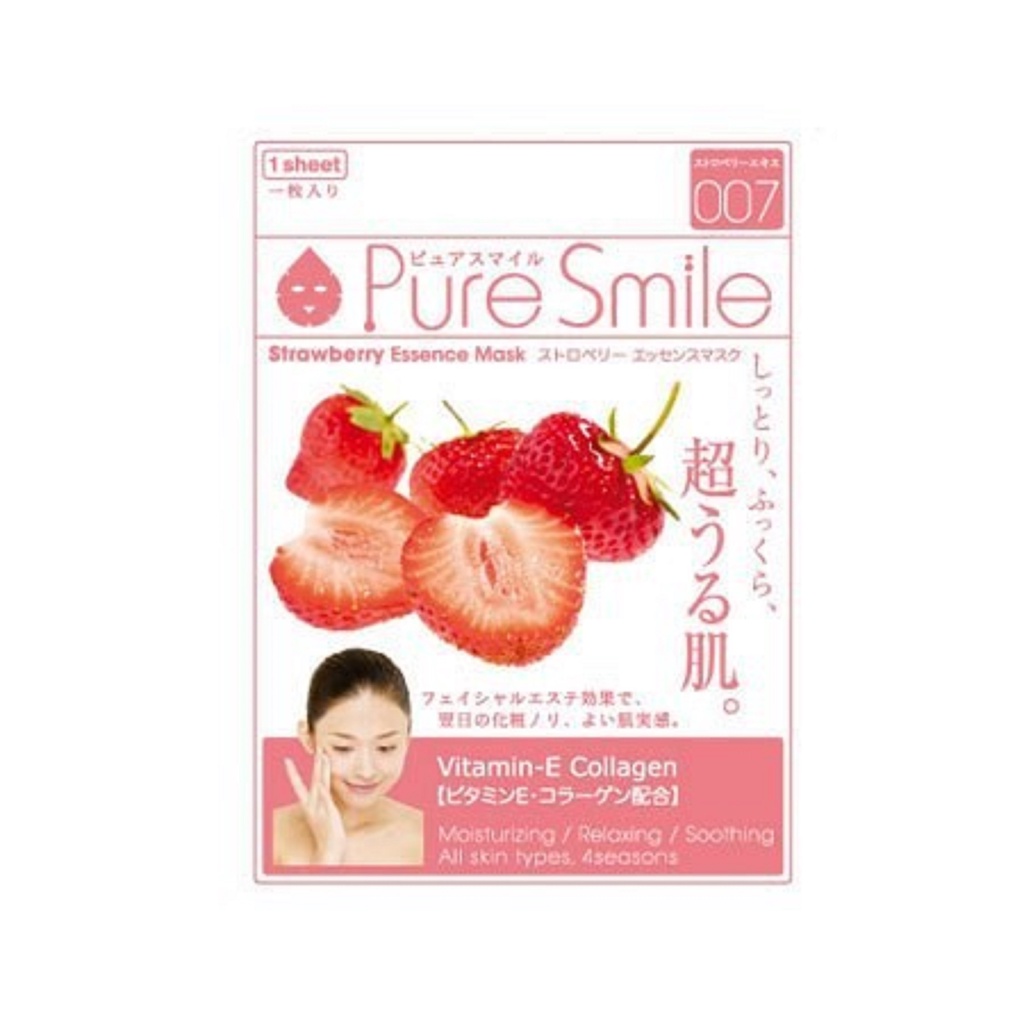 Mặt nạ dưỡng da chiết xuất từ Sữa tươi  & Dâu tây Naris Puresmile 23ml/miếng