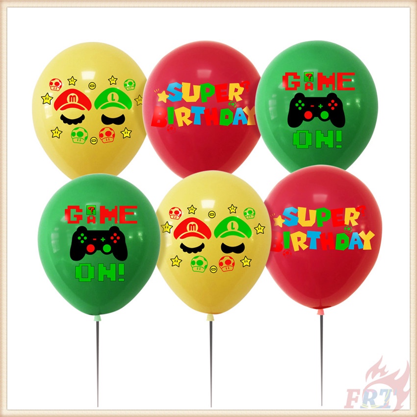 Bong bóng cao su in hình máy chơi game mario seri 03 dùng trang trí tiệc sinh nhật 12inch