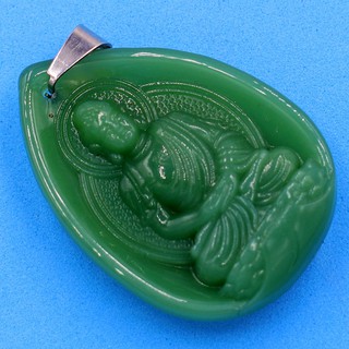 Mặt Phật Dược sư đá xanh 4 cm