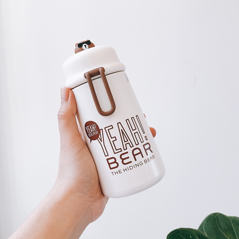 Bình Nước Giữ Nhiệt Chân Không Gấu Điệp Viên 320ml