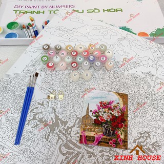Tranh Sơn Dầu Số Hóa Đàn Cá Koi Mã DV037