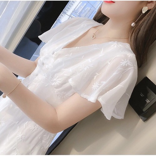 Váy Lanh Trắng Cổ V ✨ Mẫu Hè HOT ✨ Thiết Kế Triết Eo Đơn Giản, Dịu Dàng Dành Cho Nữ 2021 | BigBuy360 - bigbuy360.vn