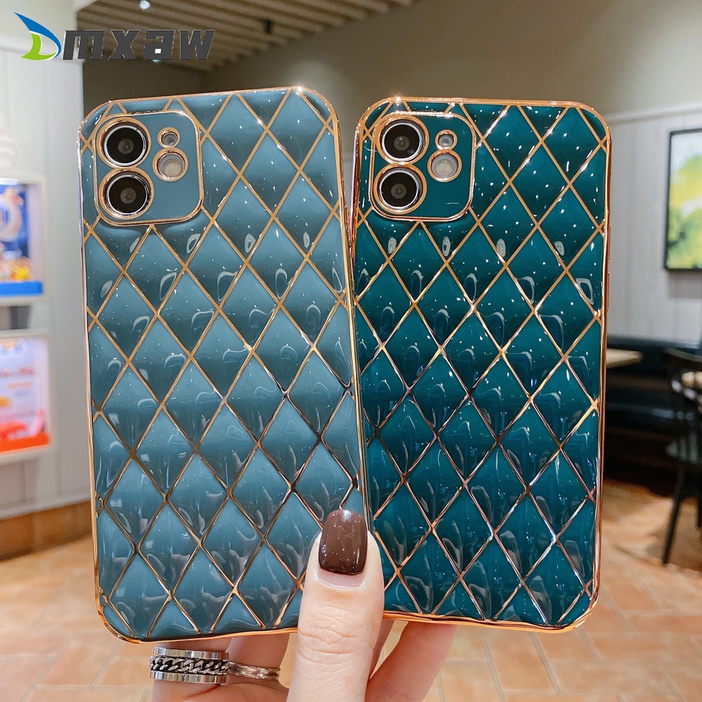 Ốp Điện Thoại Silicon Mềm Họa Tiết Da Cừu Mạ Vàng Sang Trọng Cho iPhone 12 11 Pro XS XR MAX 7 8 Plus SE 2020