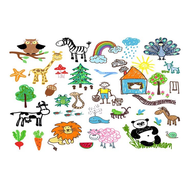 Decal trang trí tường Trang tập vẽ cho Bé