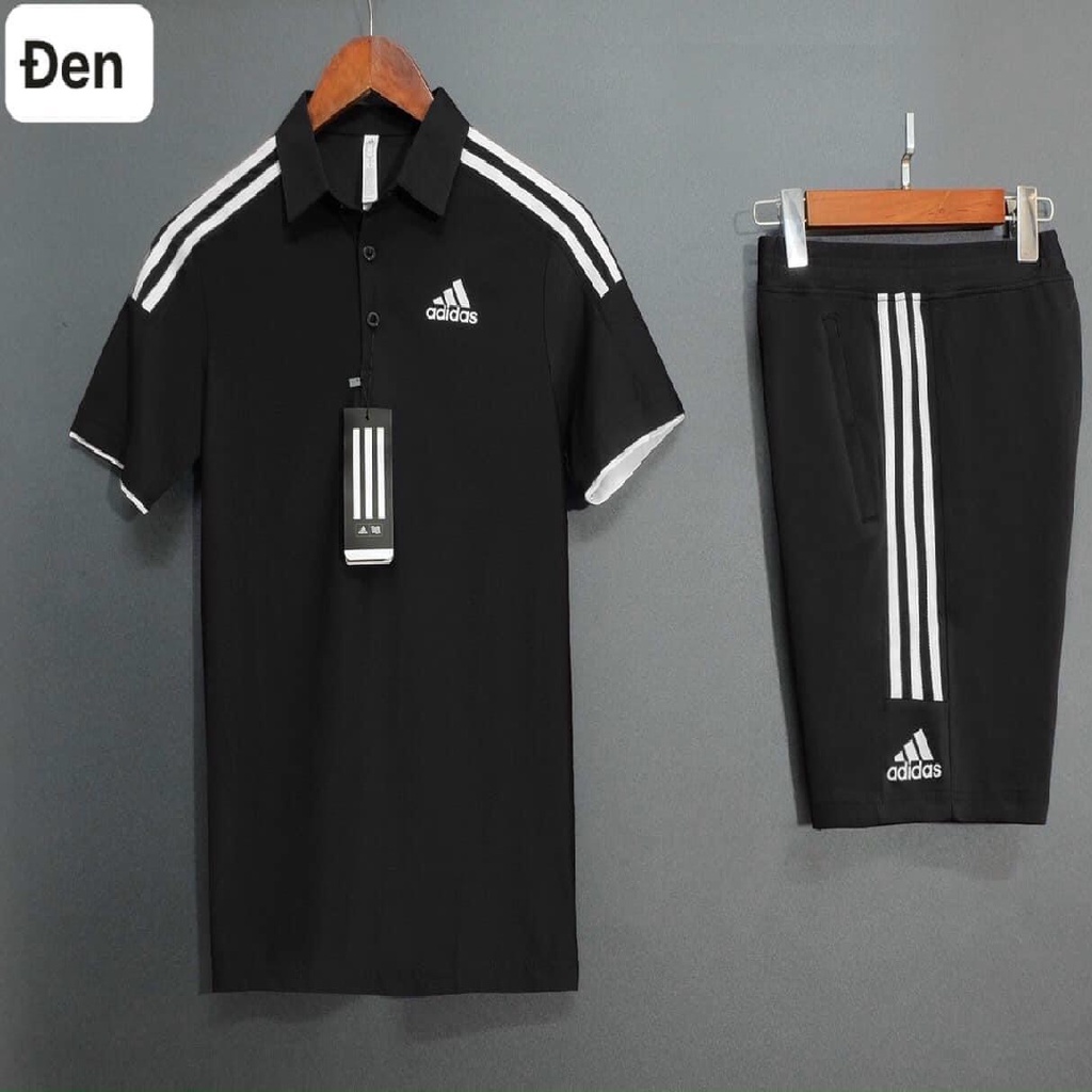 Áo thun nam, bộ thể thao mùa hè nam, Bộ thể thao nam adidas cao cấp, vải gai cá xấu cao cấp thoáng khí, thấm mồ hôi tốt