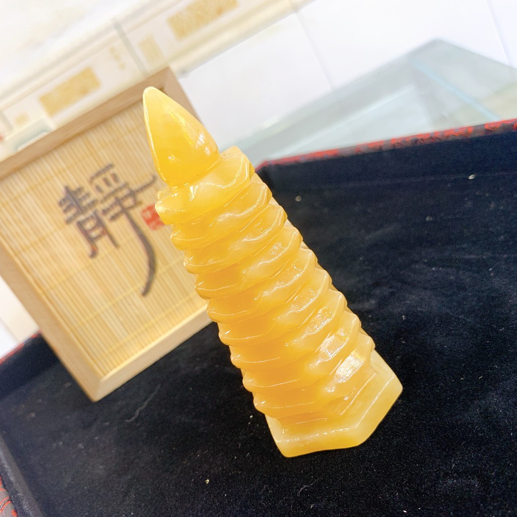 Tháp Văn Xương Phong Thủy đá Thạch Anh Cao Cấp (Có 04 Màu) Mani Đ.PK.013-Đo180-Đe150-Va100-Tr180