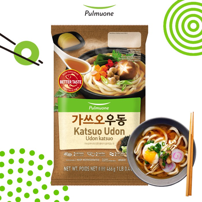 Mỳ Udon Katsuo Pulmuone gói 466g 2 phần ăn