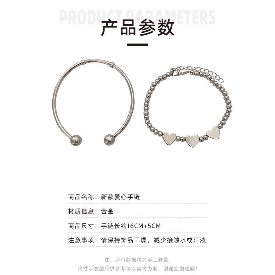 Vòng tay mặt hình trái tim phong cách thời trang cá tính