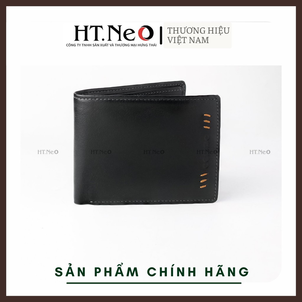 Ví ngang nam da bò - Ví ngang HT.NEO (4) da bò cao cấp nguyên miếng, thiết kế mạnh mẽ, nhiều ngắn đựng giấy tờ VN45