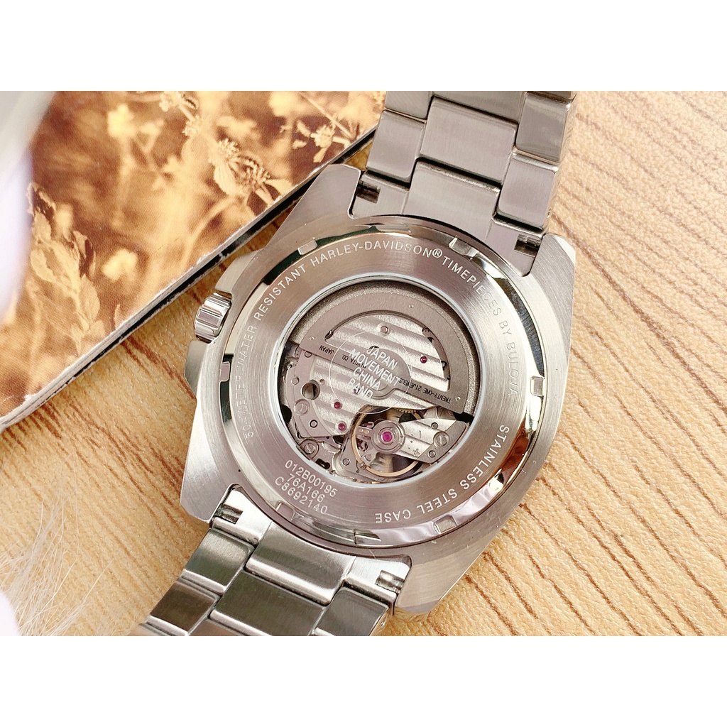 Đồng hồ nam chính hãng Bulova Skeleton 76A166 Phiên Bản Limited Edition Harley Davidson - Máy cơ tự động - Kính cứng