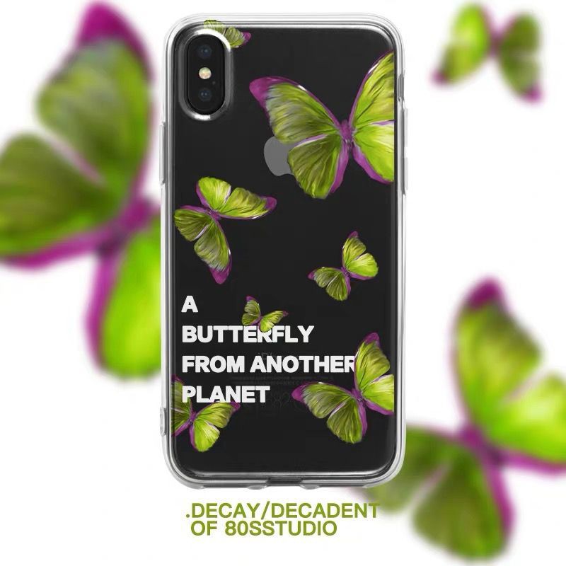 Ốp Điện Thoại Trong Suốt Chống Rơi In Hình Bướm Phong Cách Retro Dành Cho Ixr 11 Pro Apple Xsmax 6 S 8 P 7 P