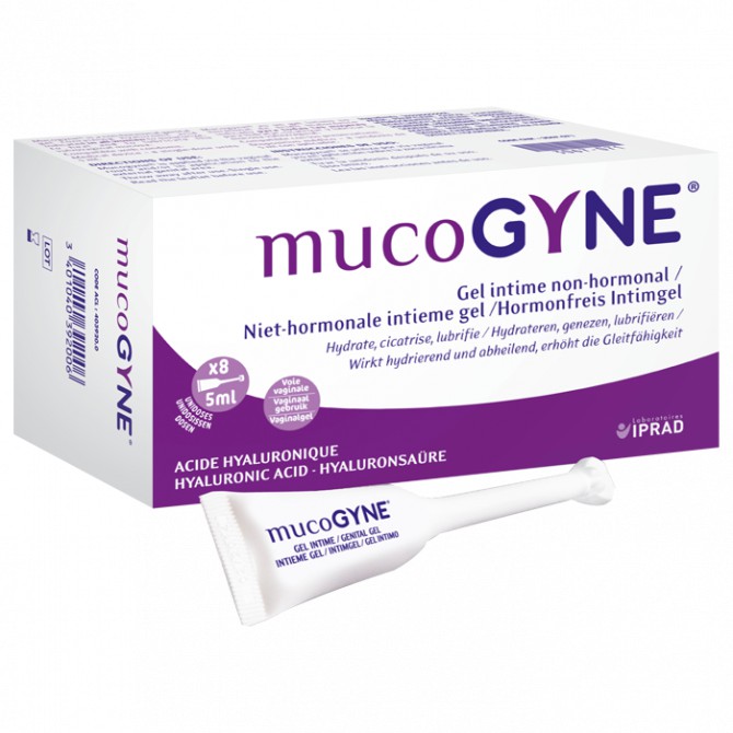 Mucogyne - Gel bôi trơn, làm ẩm âm đạo (Nhập khẩu Pháp) (Hộp 8 ống x 5ml)