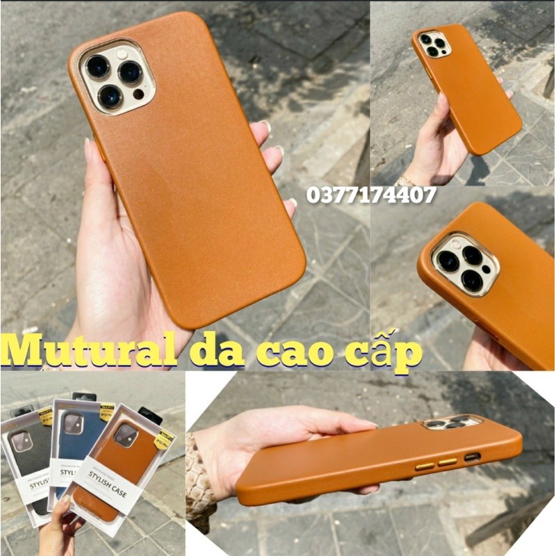 Ốp lưng Mutural da cho iphone 12 Mini/ 12/ 12 Pro/ 12 Pro Max da Leather case đẹp sang trọng