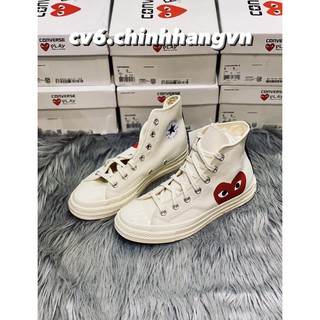 ( 𝙃𝙖̀𝙣𝙜 𝙍𝙚𝙖𝙡 ) Giày Conversse Chuck70s x CDG Cao &Thấp Cổ Màu Black/White