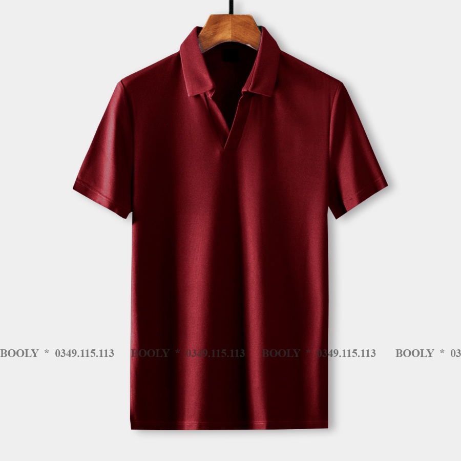 Áo Polo Nam Cổ V BOOLY thun basic cộc tay vải thun lạnh co giãn 4 chiều - chuẩn form