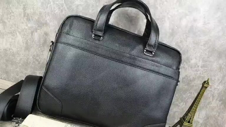 [Da thật] Túi công sở nam nữ; Cặp đựng laptop da bò thật vân mill CD308 (Black) - 100% da bò thật, BH 3 năm | BigBuy360 - bigbuy360.vn