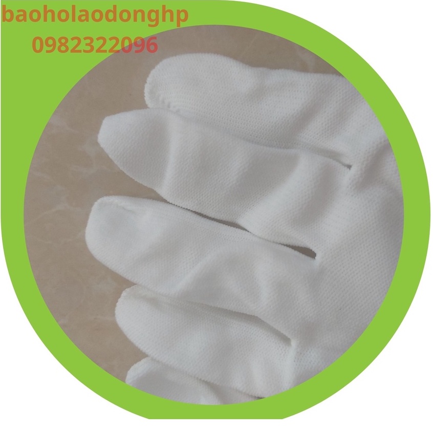 Găng Tay Bảo Hộ Lao Động Bao Tất Tay Sợi Mút Không Phủ PU Màu Trắng Có Bán Buôn