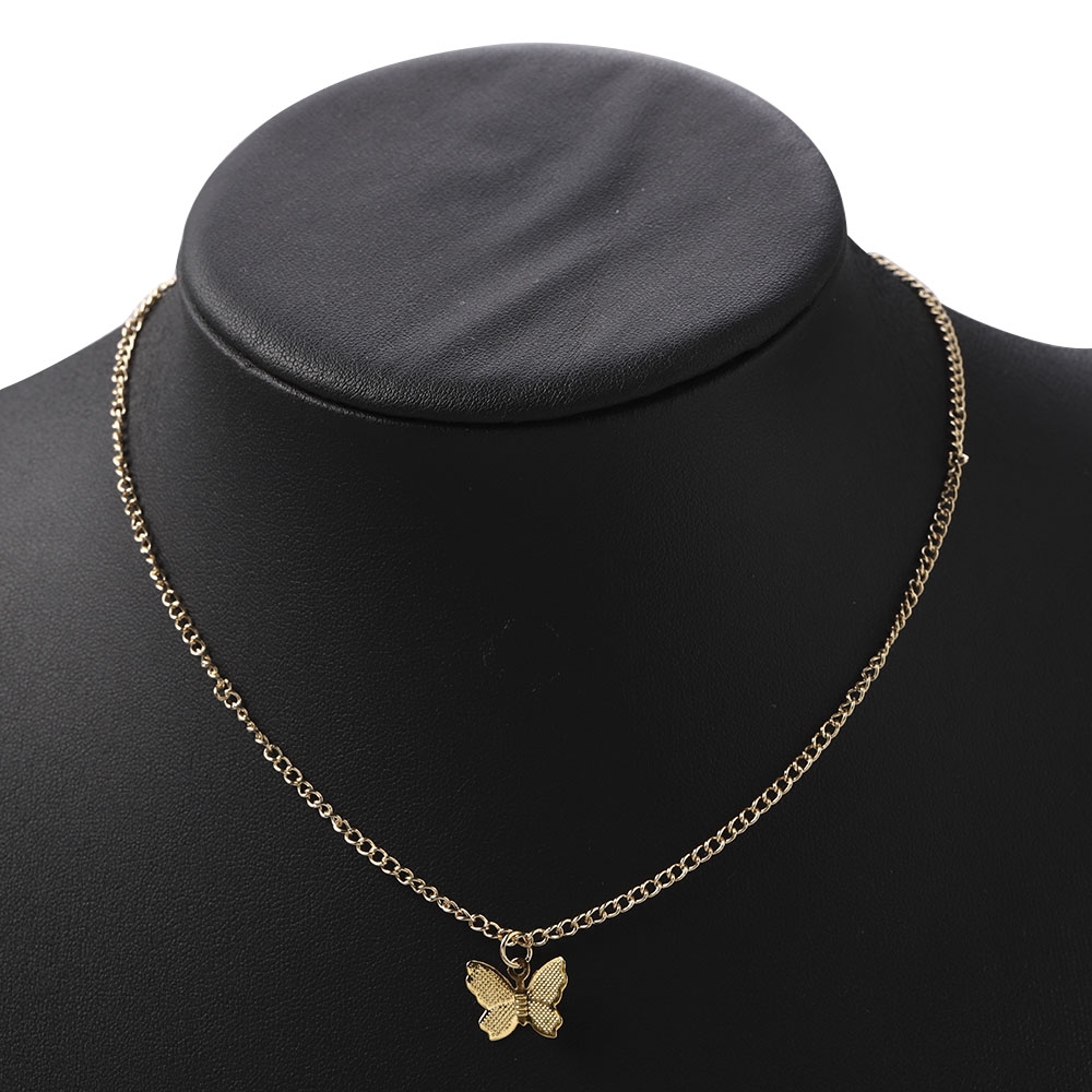 Dây chuyền choker cho nữ hình bươm bướm mạ vàng bạc phong cách thời trang chất lượng cao