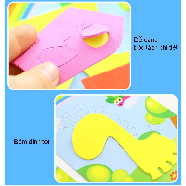 Tranh xé dán giấy xốp cho bé rèn luyện tính khéo léo 25.5x18.5cm