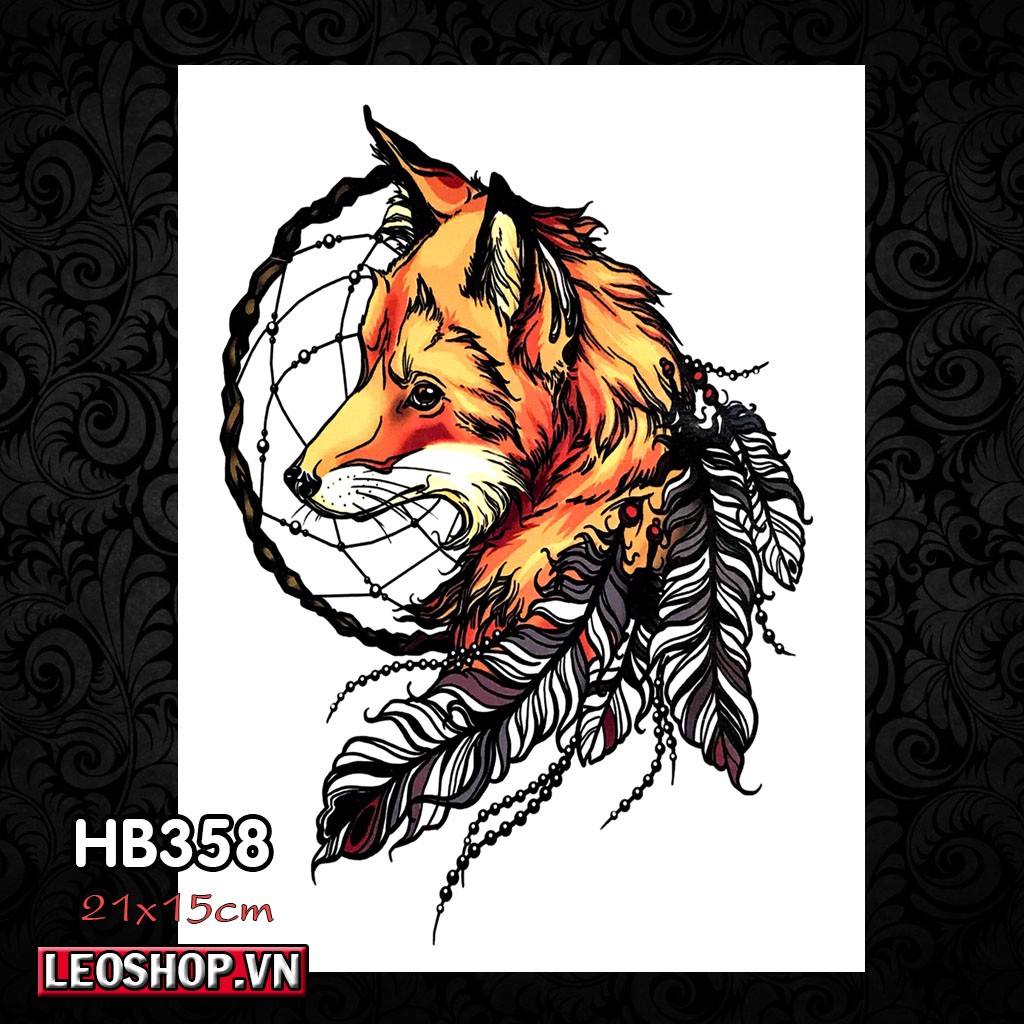 Hình Xăm Dán Cáo, Hồ Ly 9 Đuôi Các Loại (21x15cm)