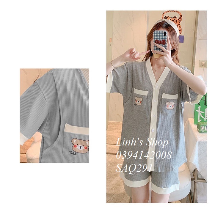 Set Bầu Bộ Bầu Mặc Nhà Sau Sinh Cho Bé Bú Bé Ti-SAQ291