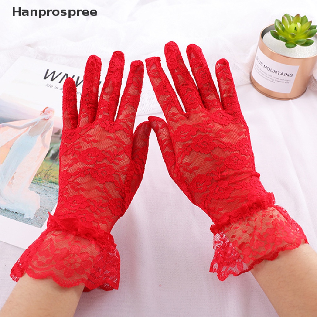 Găng Tay Chống Nắng Siêu Mỏng Phối Ren Thoáng Khí Cho Cô Dâu