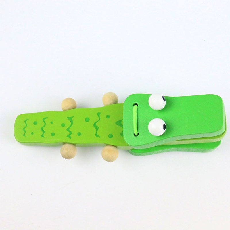 Đồ chơi nhạc cụ castanet hình cá sấu hoạt hình bằng gỗ dễ thương cho bé
