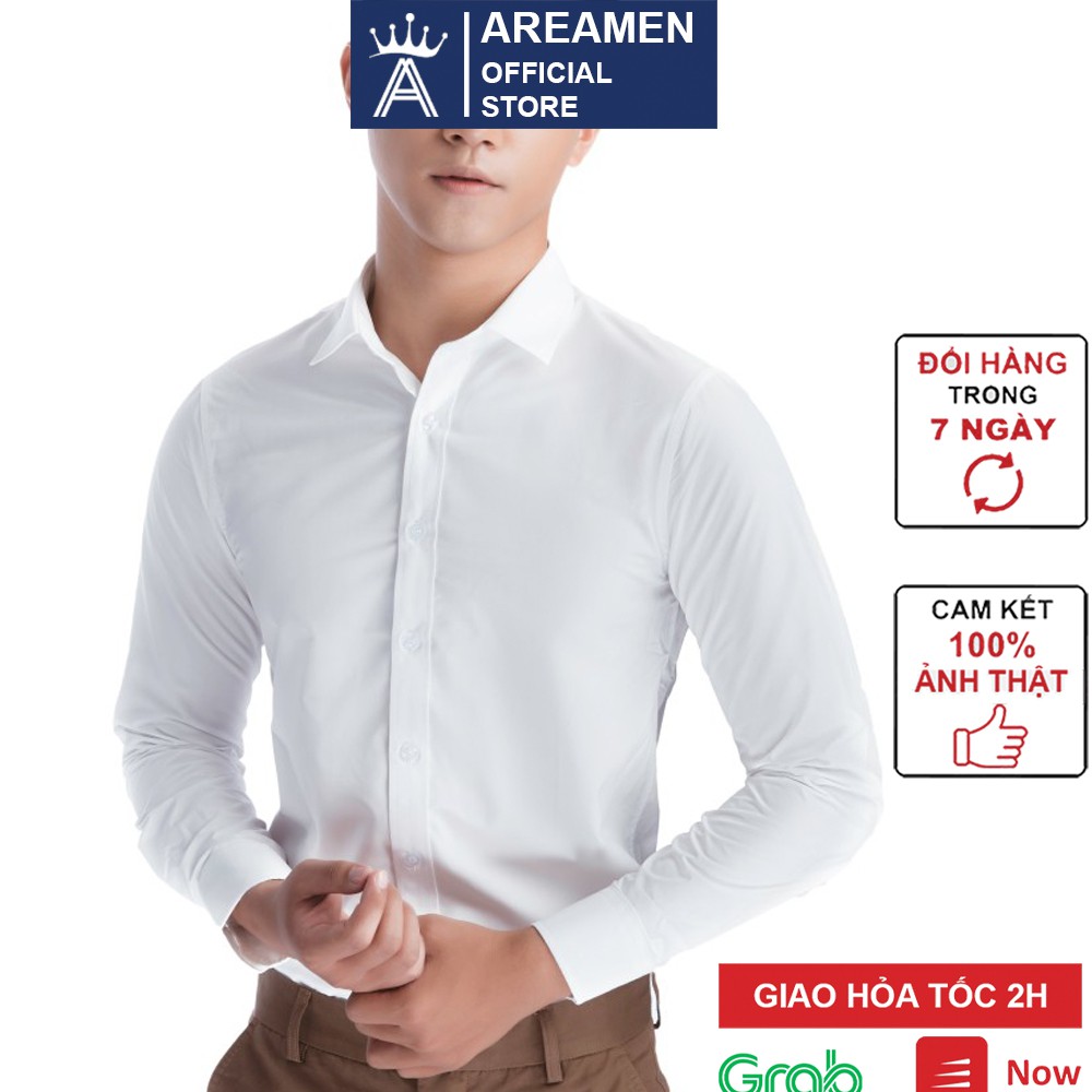 Sơ mi trắng nam công sở Vesca dài tay cao cấp Hamino form rộng Hàn Quốc A1