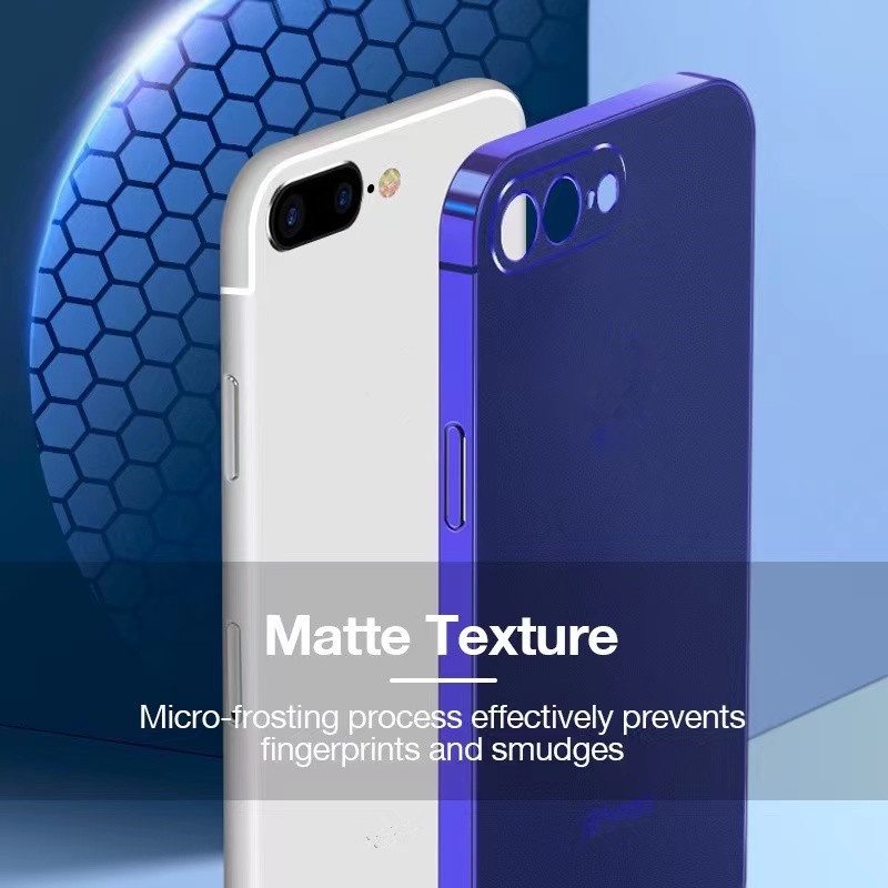 ôp iphone Mạ Mờ Thẳng Cạnh Vuông Mỏng vì iPhone 7 8 Plus 6 6s Plus X XS MAX XR Nắp chống sốc TPU mềm Case