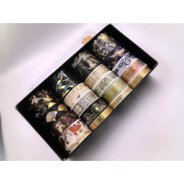 Washi set 20 cuộn họa tiết nhũ