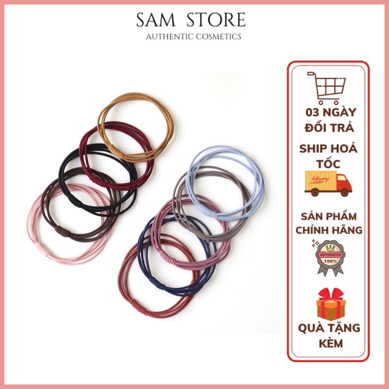 Dây buộc tóc, dây chun 4 sợi siêu dai nhiều màu, tiết kiệm cho các nàng tha hồ tạo kiểu tóc mỗi ngày