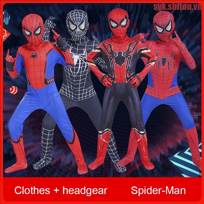 【The New】【Giao hàng 24 giờ】Trang phục cosplay Halloween Trang phục Cosplay nhân vật siêu anh hùng người nhện/người sắt toàn bộ cho trẻ em~spz