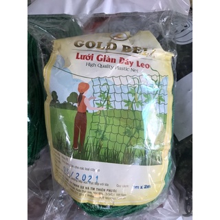 Lưới giàn dây leo hiệu goldbell khổ 2m x 2m . lưới giàn treo mướp, dưa leo, bầu, bí.