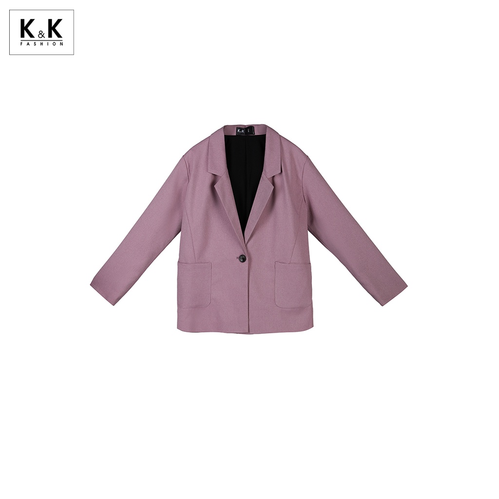 Áo Khoác Blazer Nữ K&amp;K Fashion AK10-10 Màu Tím Tay Dài