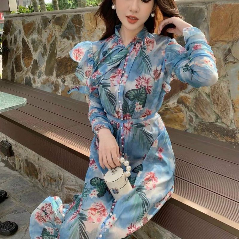 Váy hoa  siêu phẩm dáng maxi đã chốt live