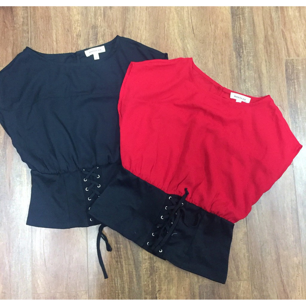 Áo corset MIEU - CJL85 (Đen/ Đỏ)